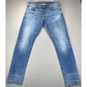 G-Star Raw‎ Jeans Men 36X35 Blue Faded Distressed Tapered Streetwear Whiskered